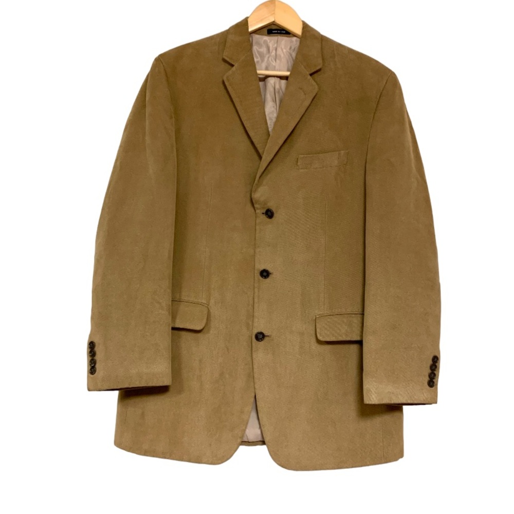 Calvin Klein Tan Taupe Brown Delicate Corduroy Blazer Sport Coat Fall Jacket 40L